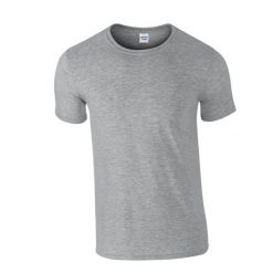 Koszulka Unisex Dla Dorosłych Z Miękkiej Bawełny. Szare bluzki damskie GILDAN, xl, bez wzorów, z bawełny, sportowe, bez kołnierzyka, bez ramiączek. Za 27.99 zł.
