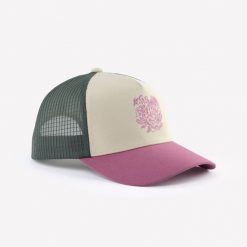 Czapka turystyczna z daszkiem Hike 500 Trucker. Brązowe czapki z daszkiem damskie FORCLAZ, bez wzorów, z elastanu. Za 69.99 zł.
