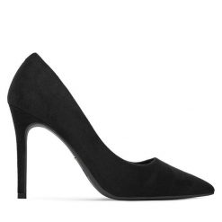 Szpilki DeeZee. Czarne szpilki damskie DeeZee, bez wzorów, bez obcasa, na szpilce, bez zapięcia. Za 129.99 zł.