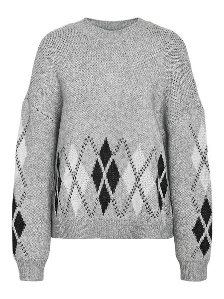 Noisy may Sweter w kolorze szarym rozmiar: M. Szare swetry klasyczne damskie Noisy may, m, ze splotem, bez kołnierzyka. Za 100.52 zł.