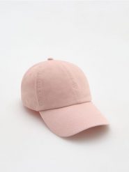 Czapka z daszkiem - pastelowy róż. Czerwone czapki z daszkiem damskie Reserved, bez wzorów. Za 59.99 zł.