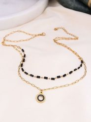 Charlize Pozłacany naszyjnik z cyrkoniami - dł. 50 cm rozmiar: onesize. Czarne naszyjniki damskie Charlize, z cyrkonią, pozłacane. Za 73.93 zł.