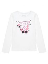 Guess Bluzka J5YI01 K6YW4 Biały Regular Fit. Białe bluzki i koszule dziewczęce Guess, z aplikacjami, z bawełny, bez kołnierzyka, bez ramiączek. Za 69.99 zł.