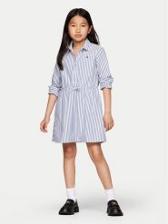 Tommy Hilfiger Sukienka koszulowa Ithaca KG0KG08500 Niebieski Regular Fit. Niebieskie sukienki dziewczęce Tommy Hilfiger, bez wzorów, z bawełny, bez ramiączek, koszulowe. Za 239.99 zł.