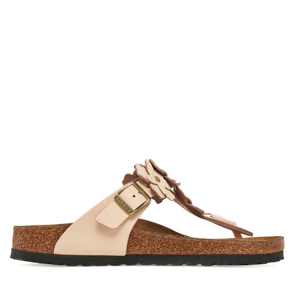 Japonki Birkenstock. Czerwone klapki damskie Birkenstock, bez wzorów, bez obcasa, bez zapięcia. Za 559.99 zł.
