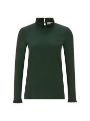 Rich & Royal Koszulka w kolorze ciemnozielonym rozmiar: L. Zielone koszulki damskie Rich & Royal, l, bez wzorów, z bawełny, bez kołnierzyka, bez ramiączek. Za 122.67 zł.