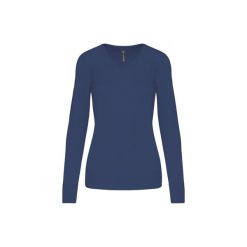 Damski sweter v-neck Kariban. Fioletowe swetry klasyczne damskie KARIBAN, na zimę, bez kołnierzyka. Za 185.00 zł.