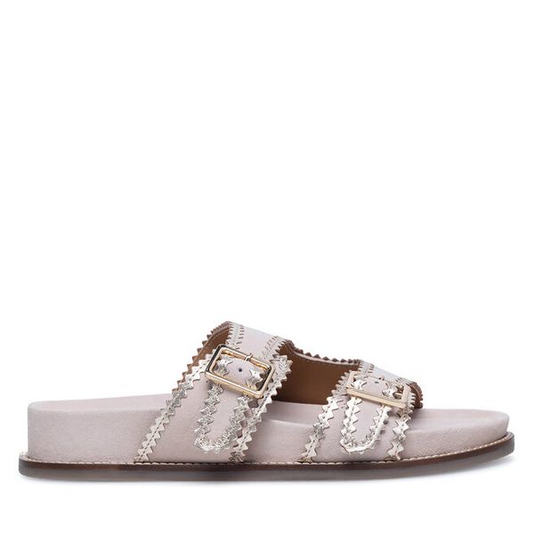 Klapki Sergio Bardi. Brązowe klapki damskie Sergio Bardi, bez wzorów, bez obcasa, bez zapięcia. Za 279.99 zł.