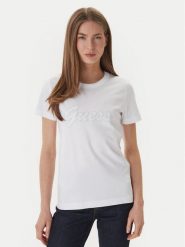 Guess T-Shirt W6GI08 K3023 Biały Regular Fit. Białe t-shirty damskie Guess, xl, z aplikacjami, z bawełny, bez kołnierzyka. Za 229.99 zł.