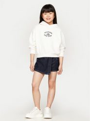 Tommy Hilfiger Bluza Monotype KG0KG08033 Écru Relaxed Fit. Bluzy dziewczęce Tommy Hilfiger, bez wzorów, z bawełny, bez ramiączek, bez kaptura. Za 189.99 zł.