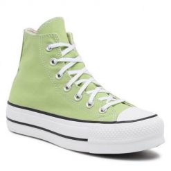 Buty do chodzenia damskie Converse Chuck Taylor All Star Lift. Zielone obuwie sportowe casual damskie Converse, z materiału, bez zapięcia. W wyprzedaży za 375.25 zł.