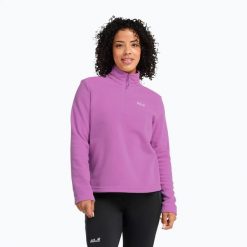 Bluza polarowa damska Jack Wolfskin Taunus 100 Half Zip. Czerwone bluzy damskie Jack Wolfskin, l, bez wzorów, z materiału, bez kaptura. Za 178.99 zł.