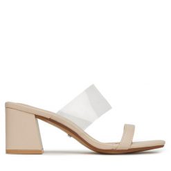 Klapki DeeZee. Brązowe klapki damskie DeeZee, bez wzorów, bez obcasa, bez zapięcia. Za 99.99 zł.