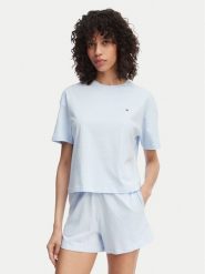 Tommy Hilfiger Piżama UW0UW05912 Niebieski jasny Regular Fit. Niebieskie piżamy damskie Tommy Hilfiger, bez wzorów, z bawełny, bez ramiączek. Za 289.99 zł.