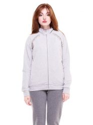 Bluza z bawełna z pełny zamek błyskawiczny na co dzień. Czarne bluzy damskie LEONE 1947 APPAREL, s, bez wzorów, z bawełny, bez kaptura. Za 252.56 zł.