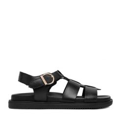 Sandały Beverly Hills Polo Club. Czarne sandały damskie Beverly Hills Polo Club, bez wzorów, bez obcasa, na płaskiej podeszwie, bez zapięcia. Za 369.99 zł.