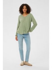 Kaffe Bluzka w kolorze zielonym rozmiar: 46. Zielone bluzki damskie Kaffe, s, bez wzorów, z wiskozy, klasyczne, bez kołnierzyka, bez ramiączek. Za 64.95 zł.