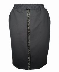 Grafitowa dresowa spódnica Bea na gumce OSTATNIE SZTUKI PLUS SIZE XXL. Szare spódnice damskie Moda Size Plus Iwanek, l, z aplikacjami, z bawełny, eleganckie, midi. W wyprzedaży za 49.90 zł.