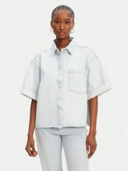 ACCESS FASHION Koszula jeansowa 53-8031-580 Niebieski Loose Fit. Niebieskie koszule damskie ACCESS FASHION, l, bez wzorów, z bawełny, bez kołnierzyka, bez ramiączek. Za 349.99 zł.