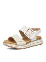 Remonte Sandały CEO-D1J53-81 Biały. Białe sandały damskie Remonte, bez wzorów, ze skóry, bez obcasa, na płaskiej podeszwie, bez zapięcia. Za 379.99 zł.