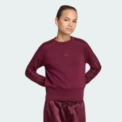 Bluza Satin. Czerwone bluzy damskie Adidas, uniwersalny, bez wzorów, z bawełny, bez kaptura. Za 179.00 zł.