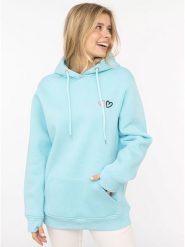 Zwillingsherz Bluza "Lima" w kolorze turkusowym rozmiar: L/XL. Niebieskie bluzy damskie Zwillingsherz, l, bez wzorów, z kapturem. Za 224.52 zł.