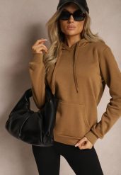 Brązowa Bluza z Kapturem Corbetes. Brązowe bluzy damskie Renee, l, bez wzorów, z dresówki, z kapturem. Za 44.99 zł.