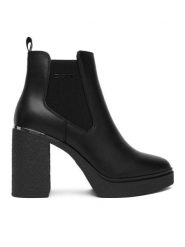 DKNY Botki Tarquin Platform B K4554905 Czarny. Czarne botki damskie DKNY, ze skóry, bez obcasa, na słupku, bez zapięcia. Za 789.99 zł.