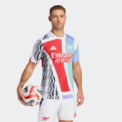 Koszulka piłkarska treningowa ADIDAS Arsenal 24/25. Bluzki damskie Adidas, s, bez wzorów, bez kołnierzyka, bez ramiączek. W wyprzedaży za 249.99 zł.
