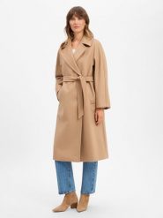 Weekend Max Mara płaszcz wełniany Kobiety wełna ze strzyży beżowy, 34. Brązowe płaszcze damskie Weekend Max Mara, bez wzorów, z wełny, bez kaptura. Za 3,599.95 zł.