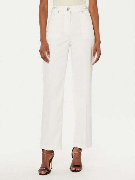 Marciano Guess Spodnie materiałowe 4BGA02 7173A Écru Regular Fit. Spodnie materiałowe damskie Marciano Guess, z aplikacjami, z bawełny. Za 389.99 zł.