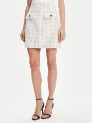 Guess Spódnica mini W5YD15 WHDB2 Biały Regular Fit. Białe spódnice damskie Guess, l, z aplikacjami, z syntetyku, mini. Za 269.99 zł.