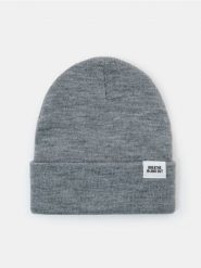 Czapka beanie z naszywką - szary. Szare czapki damskie Sinsay, z aplikacjami. Za 9.99 zł.