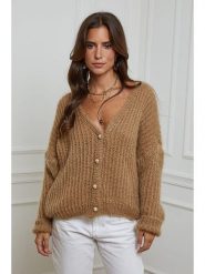 L'armoire de Suzette Kardigan w kolorze karmelowym rozmiar: 38/40. Brązowe kardigany damskie L'armoire de Suzette, l, bez wzorów, ze splotem. Za 161.34 zł.