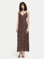 Vero Moda Sukienka letnia Elisa 10350647 Brązowy ciemny Regular Fit. Brązowe sukienki damskie Vero Moda, bez wzorów, z wiskozy, bez ramiączek. Za 159.99 zł.