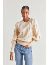 By Malina Sweter "Billie" w kolorze kremowym rozmiar: XL. Brązowe swetry klasyczne damskie By Malina, xl, bez kołnierzyka. Za 237.58 zł.