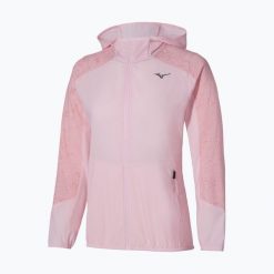 Kurtka do biegania damska Mizuno Active Alpha Hooded. Czerwone kurtki damskie Mizuno, bez wzorów, bez kaptura. Za 349.99 zł.