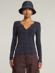 G-Star Koszulka w kolorze granatowym rozmiar: XXS. Niebieskie bluzki damskie G-Star, xxs, bez wzorów, z bawełny, retro, bez kołnierzyka, bez ramiączek. Za 78.99 zł.