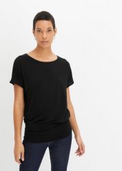 T-shirt z lejącej wiskozy. Brązowe t-shirty damskie bonprix, bez wzorów, z wiskozy, bez kołnierzyka. Za 62.99 zł.