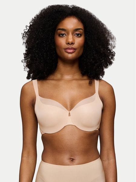 Triumph Biustonosz z fiszbiną Illusion Curve 10224856 Beżowy. Brązowe biustonosze Triumph, bez wzorów, z syntetyku. Za 138.00 zł.