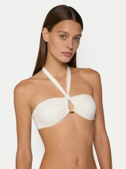 Guess Góra od bikini E6GJ15 KF590 Biały. Białe bikini Guess, z aplikacjami, z syntetyku. Za 329.99 zł.