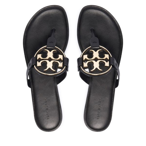 Japonki Tory Burch. Czarne klapki damskie Tory Burch, bez wzorów, bez obcasa, bez zapięcia. Za 1,284.00 zł.