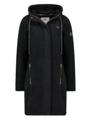 Geographical Norway Płaszcz polarowy "Tartine" w kolorze czarnym rozmiar: M. Czarne płaszcze damskie Geographical Norway, m, bez wzorów, z polaru, bez kaptura. Za 205.93 zł.