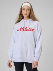 4F Bluza dresowa loose z kapturem damska - szara M. Szare bluzy damskie 4F, m, bez wzorów, z bawełny, z kapturem. Za 179.99 zł.