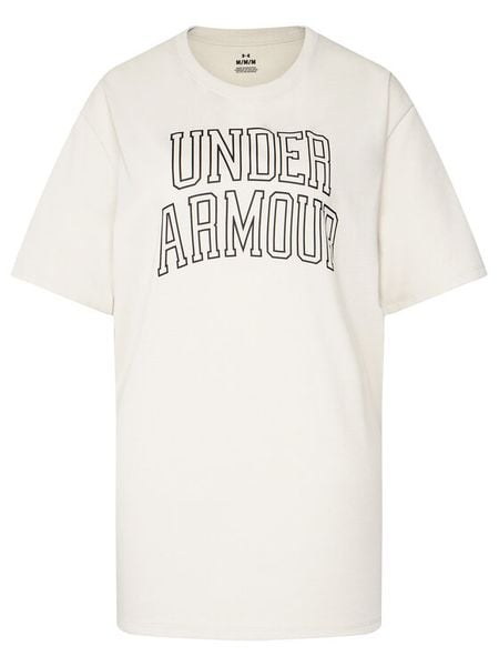 Under Armour T-Shirt Ua Rival Campus 6007883 Écru Oversize. T-shirty damskie Under Armour, xs, bez wzorów, z syntetyku, bez kołnierzyka. Za 69.99 zł.