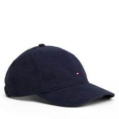 Czapka z daszkiem Tommy Hilfiger. Niebieskie czapki z daszkiem damskie Tommy Hilfiger, bez wzorów. Za 149.99 zł.
