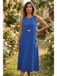 SOULSHAE Sukienka w kolorze niebieskim rozmiar: L/XL. Niebieskie sukienki damskie SOULSHAE, bez wzorów, bez ramiączek. Za 154.95 zł.