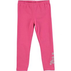 Legginsy w kolorze różowym. Czerwone spodnie niemowlęce Tom Tailor Kids, z nadrukiem. W wyprzedaży za 22.95 zł.