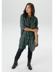 Aniston Tunika w kolorze ciemnozielono-granatowym rozmiar: 46. Zielone tuniki damskie Aniston, bez wzorów, z bawełny, bez kołnierzyka, bez ramiączek. Za 69.91 zł.