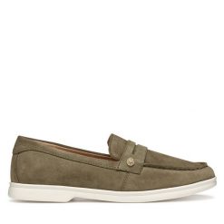 Mokasyny Geox. Brązowe mokasyny damskie Geox, bez obcasa. Za 339.99 zł.